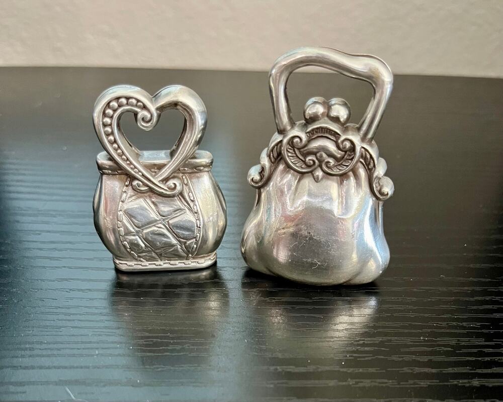 Brighton Collectibles Miniature Handbag Metal Figurines Card Holders, 2